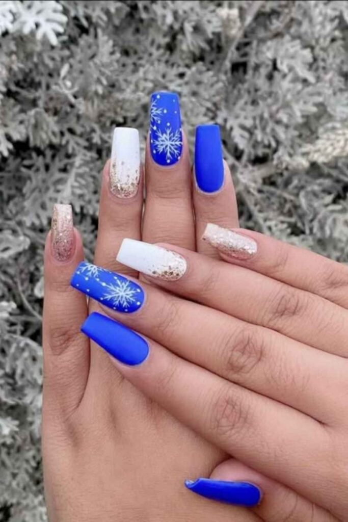 Latest Trends in Blue Winter Nails