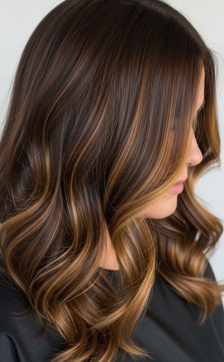 Step by Step Guide to Achieving Chocolate Brown Hair with Warm Highlights