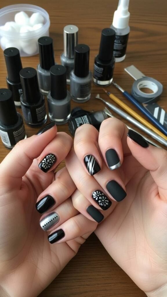 Budget Friendly Black Nail Ideas