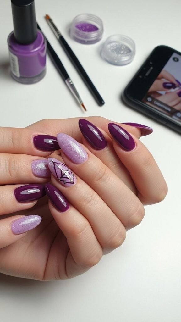 Budget Friendly Purple Nail Design Ideas