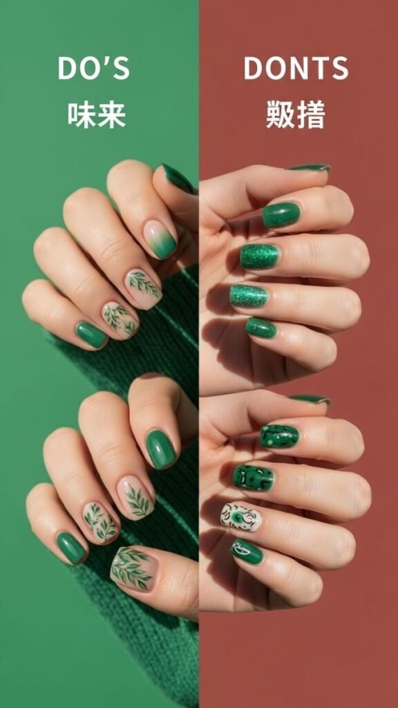 Do's and Don'ts of Green Nail Design