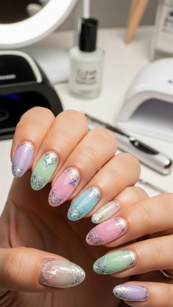 How to Maintain & Care for Pastel Glitter Nails