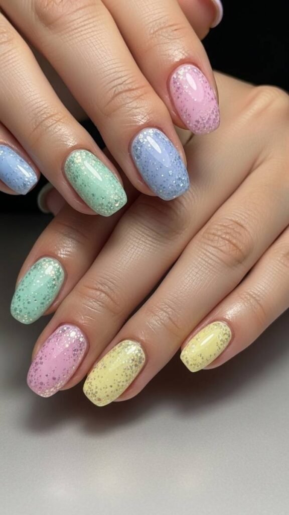 Seasonal Colors & Combinations for Pastel Glitter Nails