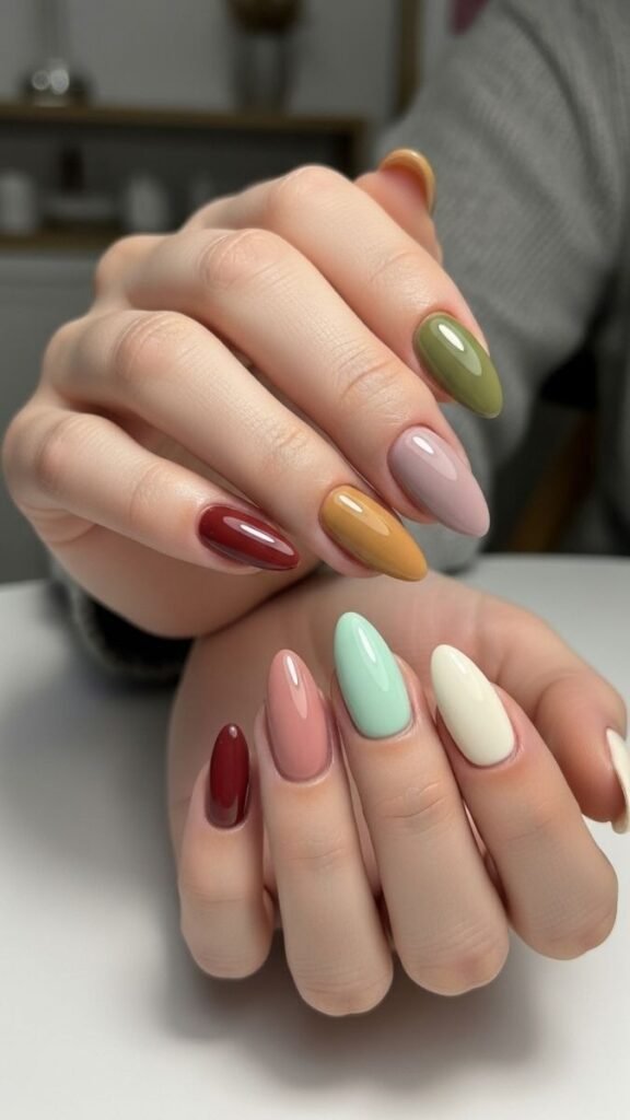 Seasonal Colors & Combinations for Short Acrylic Nails