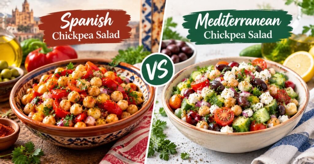 Spanish vs Mediterranean Chickpea Salad